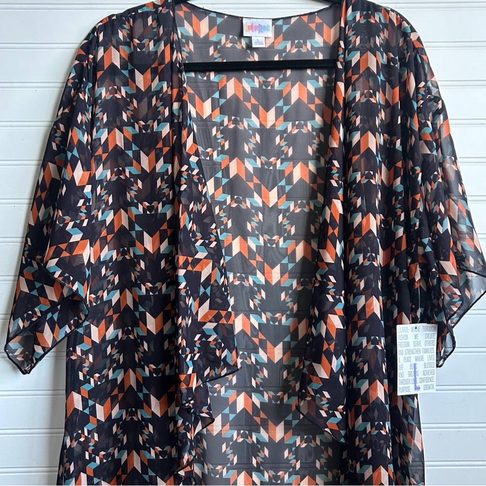 NWT LuLaRoe Monroe Kimono Swim Cover Black Large - Picture 4 of 12
